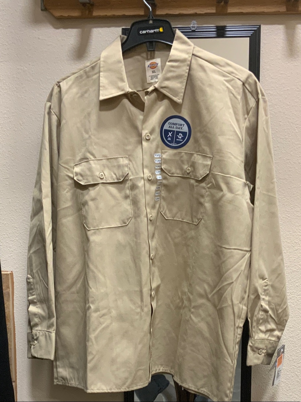 Dickies Tan Work Button-Up Shirt